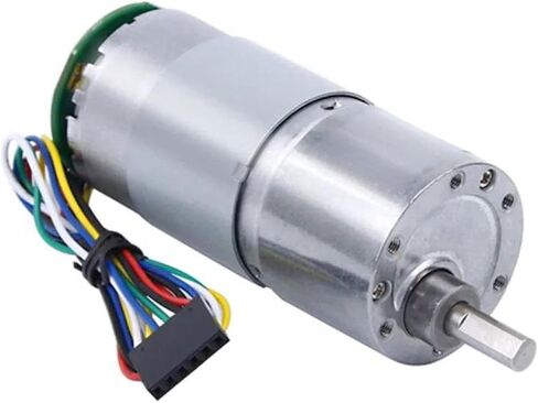 JGB37-545B DC GEAR MOTION مع تشفير ، تشفير الطور المزدوج ، بناء المعادن ، ردود الفعل السريعة (952RPM 12V) in Kuwait