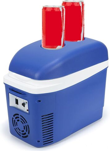 Iceblue 7L/9Can Blue Mini Fridge for Bedroom, AC Plug & 12V Car Charger Dual-use Small Refrigerator,Portable & Compact Electric Cooler for Dorm,Travel,Picnic in Kuwait
