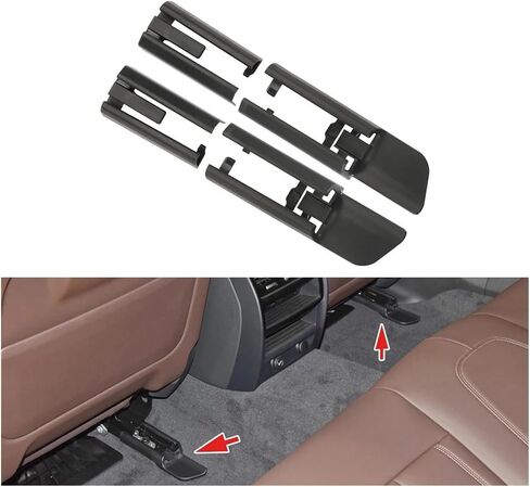 سوداء ABS CAR لغطاء السكة المقعد غطاء منزلق المسار الخلفي الأمامي الخلفي اليسار لليمين ل BMW G30 G12 F15 F16 5 7 Series x5x6 (اليسار الأمامي) in Saudi Arabia