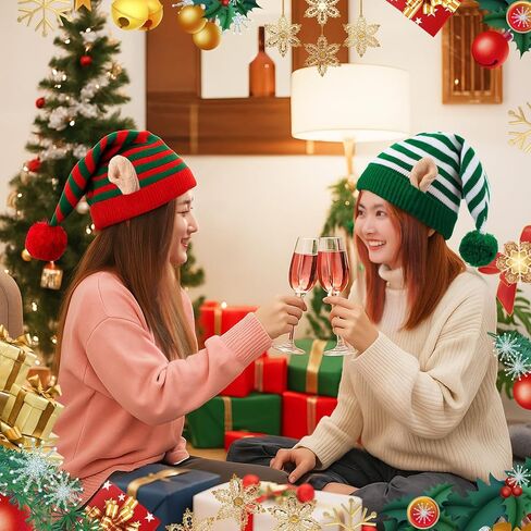 3 أجهزة كمبيوتر عيد الميلاد القبعات المحبوكة مع آذان قفاز قبعة قبعة قبعة قبعة الكروشيه قبعة لقضاء العطلات الرجال in Saudi Arabia