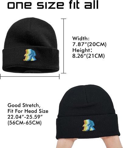 Bigfoot Beanie Hat - Sasquatch Hat - شتاء القبعات بينز المتماسك للرجال والنساء in Kuwait