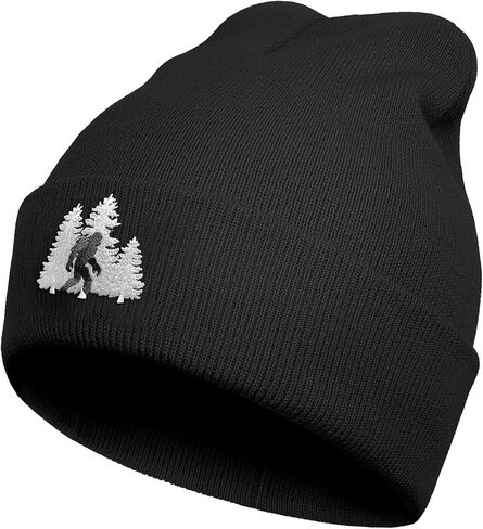 Bigfoot Beanie Hat - Sasquatch Hat - شتاء القبعات بينز المتماسك للرجال والنساء in Kuwait