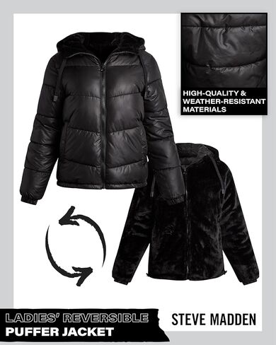 سترة ستيف مادن النسائية الشتوية - معطف باركا مبطن ثقيل الوزن مبطن بالفرو الصناعي للنساء (S-XL) in Kuwait