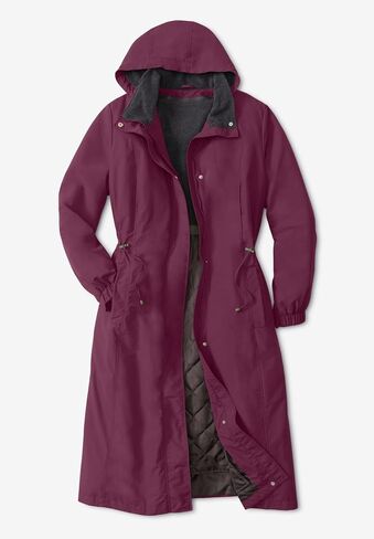 Woman Within Plus Size Long Hooded Taslon Jacket in Saudi Arabia