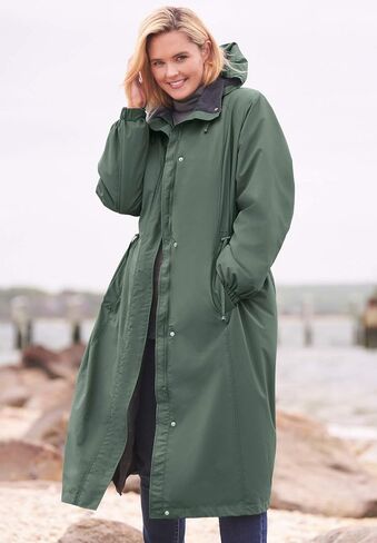 Woman Within Plus Size Long Hooded Taslon Jacket in Saudi Arabia