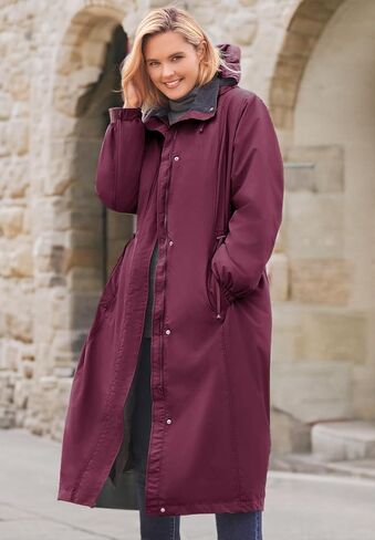 Woman Within Plus Size Long Hooded Taslon Jacket in Saudi Arabia