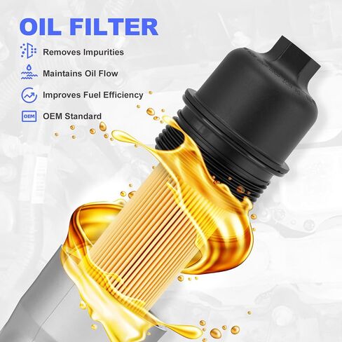 Aluminum Engine Oil Cooler Filter Housing Assembly with Sensors & Gaskets Compatible with 2011-2016 Jeep Dodge Chrysler Ram 3.6L V6 Replace for 926-959 926-876 5184294AE 68105583AC in Saudi Arabia