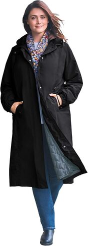 Woman Within Plus Size Long Hooded Taslon Jacket in Saudi Arabia