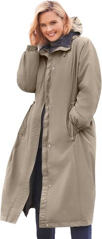 Woman Within Plus Size Long Hooded Taslon Jacket in Saudi Arabia