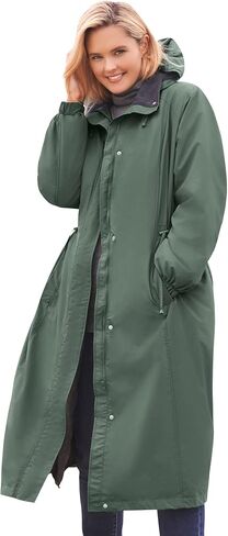 Woman Within Plus Size Long Hooded Taslon Jacket in Saudi Arabia