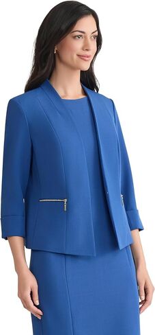 Kasper Women's Stretch Crepe Open Jacket with Zip Pockets in Saudi Arabia
