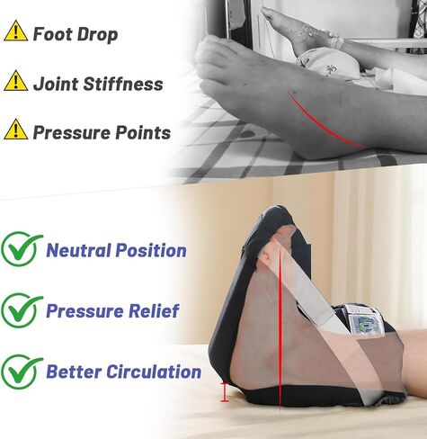Foot Drop Heel Protector – Ankle Support for Bed Sores, Pressure Relief & Diabetic Care – Adjustable Straps, Breathable, Machine Washable (Dark Green, Free Size) in Saudi Arabia