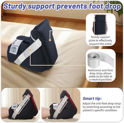 Foot Drop Heel Protector – Ankle Support for Bed Sores, Pressure Relief & Diabetic Care – Adjustable Straps, Breathable, Machine Washable (Dark Green, Free Size) in Saudi Arabia