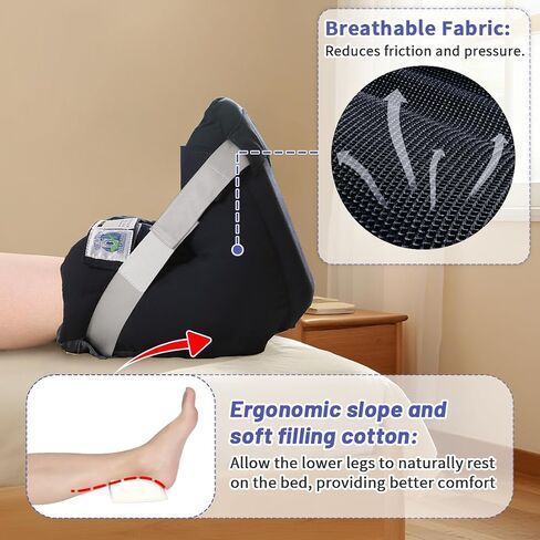 Foot Drop Heel Protector – Ankle Support for Bed Sores, Pressure Relief & Diabetic Care – Adjustable Straps, Breathable, Machine Washable (Dark Green, Free Size) in Saudi Arabia