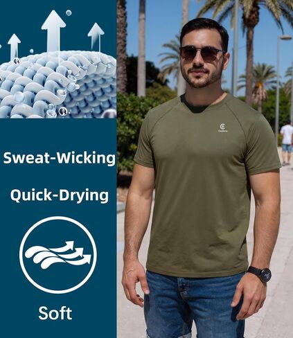 Men’s Short Sleeve T-Shirt Lightweight UPF 50+ Sun Protection Quick Dry Fishing Shirt for Outdoor Activities in Saudi Arabia