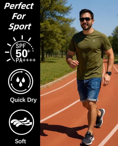 Men’s Short Sleeve T-Shirt Lightweight UPF 50+ Sun Protection Quick Dry Fishing Shirt for Outdoor Activities in Saudi Arabia