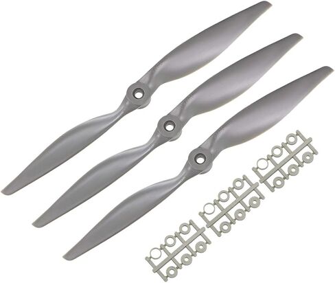uxcell RC Propellers CW 11x5.5 Inch 2-Vane for Airplane Nylon Gray 3Pcs with Adapter Rings in Saudi Arabia