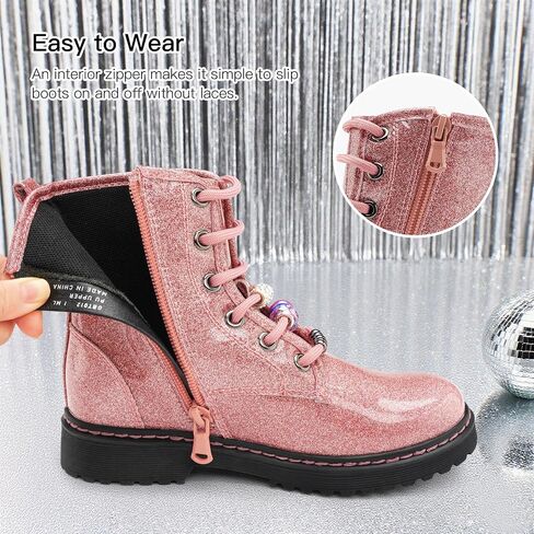 Stelle Kids Boots Toddler Girl Boots DIY Combat Ankle Boots Side Zipper in Saudi Arabia