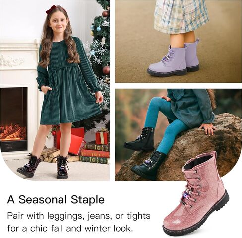 Stelle Kids Boots Toddler Girl Boots DIY Combat Ankle Boots Side Zipper in Saudi Arabia