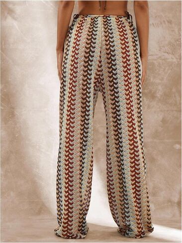 Gorglitter Women's Crochet Western Pants مخططة منخفضة رعاة البقر المهرجان in Saudi Arabia