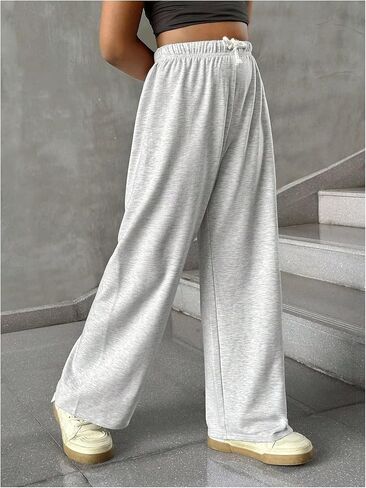 SOLY HUX Girl's Baggy Sweatpants Drawstring Elastic Waist Wide Leg Casual Long Pants in Saudi Arabia