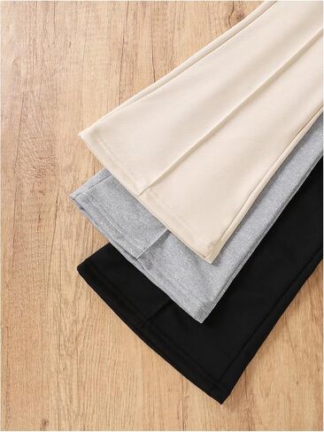 الفتاة 3 عبوات Flare Leg Sweatpants Bowknot مرنة الخصر المسار سراويل الجرس الرياضة in Saudi Arabia