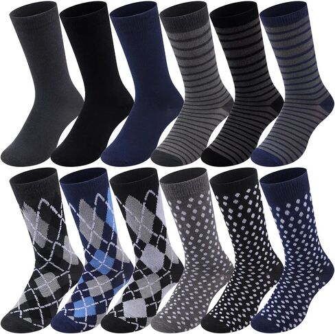 12 Pairs Boys Dress Socks Toddler Kid School Uniform Crew Dress Sock Stripes Design for 6-15 Years Boy Performance in Saudi Arabia