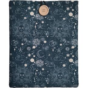 Floral Book Sleeve - Elegant Book Cover with Wooden Button, Cotton Padded Protector for Paperbacks & Hardcovers, Ideal for Book Lovers, Durable Design, 10.6x8.7 inches in Kuwait