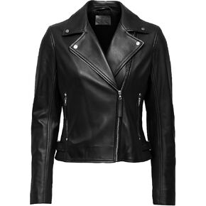 Genuine Lambskin Leather Jacket For Women - Premium Motorcycle Crop Short Coat with Belt, Zipper & Pockets in Saudi Arabia