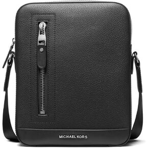 Michael Kors Hudson Vertical Zip Flight Bag, Light Gunmetal Hardware/Black in Kuwait