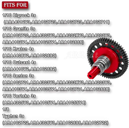 ARRCat 57T 0.8Mod Slipper Gear مع 3.175 مم ترس ترس 15T 16T 17T RC Gears ترقيات جزء لـ 1/10 Arrma Granite Senton Big Rock Vorteks 3S Blx Mega550، Kraton Outcast 4S Blx، 1/8 Typhon 3S، أسود in Saudi Arabia