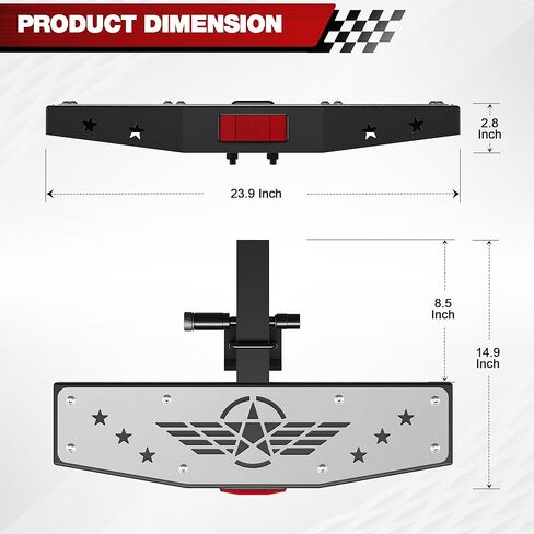 وصلة ربط طويلة من LONGSUN تناسب جهاز استقبال وصلة ربط مقاس 2 بوصة، خطوة وصلة سحب سوداء مزخرفة، واقي ممتص الصدمات من الفولاذ القوي مع قفل دبوس، أقصى حمل يصل إلى 350 رطلًا in Kuwait