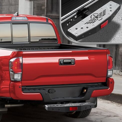 وصلة ربط طويلة من LONGSUN تناسب جهاز استقبال وصلة ربط مقاس 2 بوصة، خطوة وصلة سحب سوداء مزخرفة، واقي ممتص الصدمات من الفولاذ القوي مع قفل دبوس، أقصى حمل يصل إلى 350 رطلًا in Kuwait