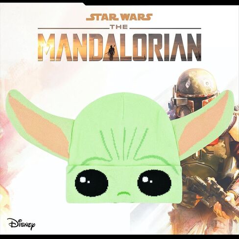 حرب النجوم الأولاد 'The Mandalorian Grogu Men's Men Flip أسفل قبعة ، قبعة مع شعار ، أخضر in Saudi Arabia