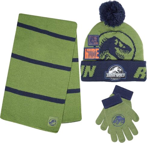 Jurassic World Kids Winter Hat Dloves و Snow Gloves for Boys وضعوا إكسسوارات دافئة وناعمة كلاسيكية T-Rex in Saudi Arabia
