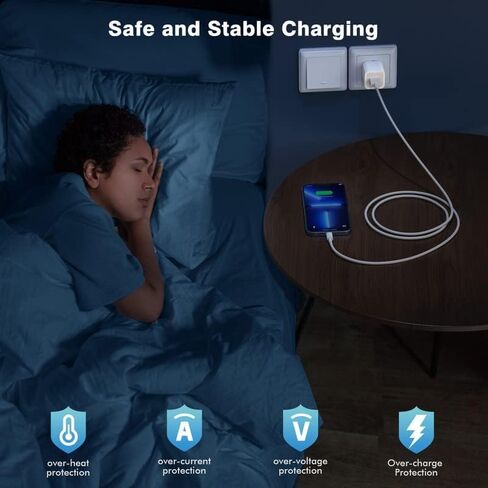 iPhone Charger 3.3FT,USB Charger for iPhone [MFi Certified] 2Pack USB Wall Charger Travel Block Adapter with 3.3FT USB to Lightning Fast Charging Data Sync Cable for iPhone 14/13/12/11/X/8/7/XR/XS Max in Saudi Arabia