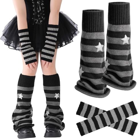Jspupifip Y2K Leg Warmers for Women, Star Arm Warmers Streetwear Leg Cover Retro Stretchy Dance Accessories in Kuwait