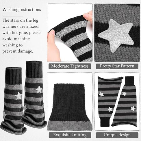 Jspupifip Y2K Leg Warmers for Women, Star Arm Warmers Streetwear Leg Cover Retro Stretchy Dance Accessories in Kuwait