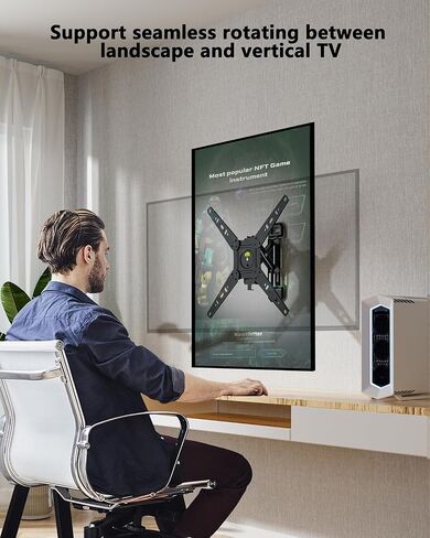 FORGING MOUNT Long Arm TV Wall Mount for Most 26-60 Inch Flat Curved TVs, 25.6inch Full Motion Extension Articulating Arms, Swivel, Tilt TV Bracket Corner TV Mount Fits Max VESA 400x400mm up to 77lbs in Saudi Arabia