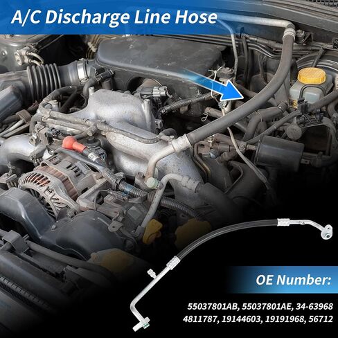 A/C Discharge Line Hose for Jeep Liberty 2002 2003 2004 2005 V6 3.7L SOHC No.55037801AB 55037801AE 4811787 19144603 19191968 Car Manifold Hose Assembly Liquid Line in Saudi Arabia