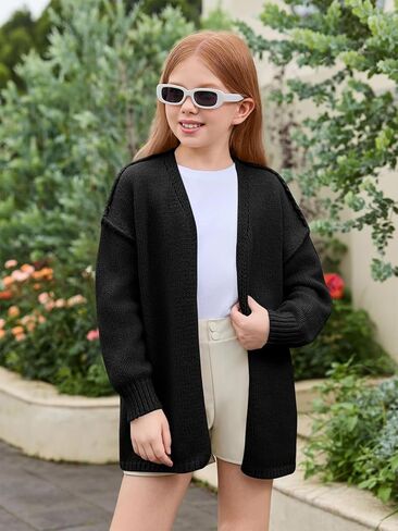 فتيات هالومونينغ الفتيات الضخم سيارديجان سيفرات الأطفال أزياء مفتوحة جبهة طويلة الأكمام سترة متماسكة من 5 إلى 14 سنة in Kuwait