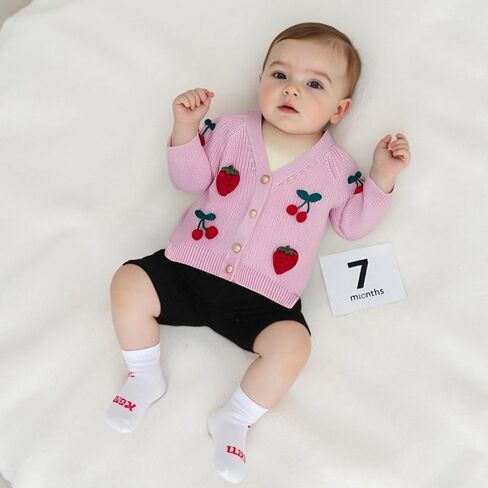 Toddler Girl Sweater Strawberry Cardigan Knit Sweater Girl Fall Winter Clothes Kawaii Sweater Cute Tops in Saudi Arabia