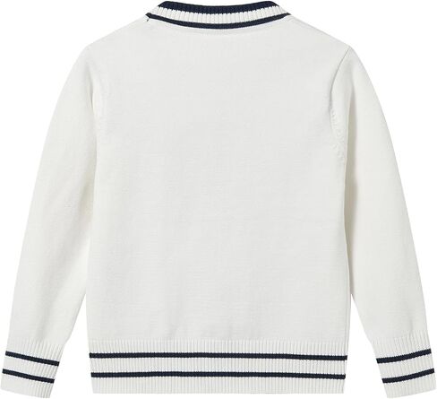 Boys Girls School Uniform Cardigan Sweater v Neck Button Cotton Cetton Cardigans مع اثنين من الجيوب 4-14y in Kuwait