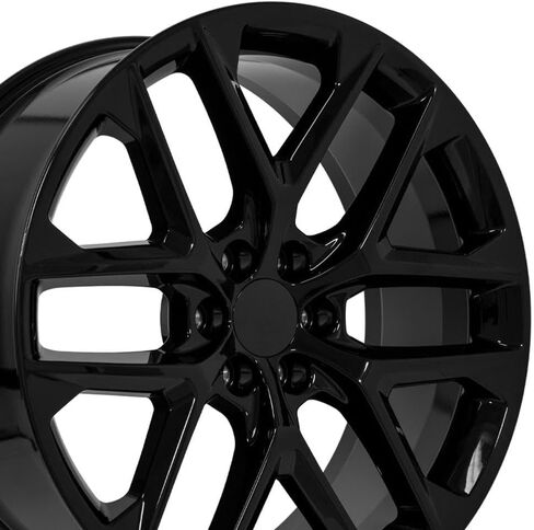 OE Wheels CV62 24 Inch Rim Fits Silverado 1500 Style 6x139.7 24x10 Gloss Black - Hollander 14078 (1) in Saudi Arabia