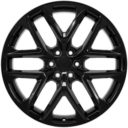 OE Wheels CV62 24 Inch Rim Fits Silverado 1500 Style 6x139.7 24x10 Gloss Black - Hollander 14078 (1) in Saudi Arabia