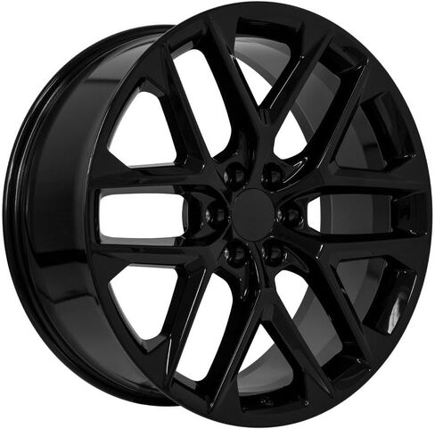 OE Wheels CV62 24 Inch Rim Fits Silverado 1500 Style 6x139.7 24x10 Gloss Black - Hollander 14078 (1) in Saudi Arabia