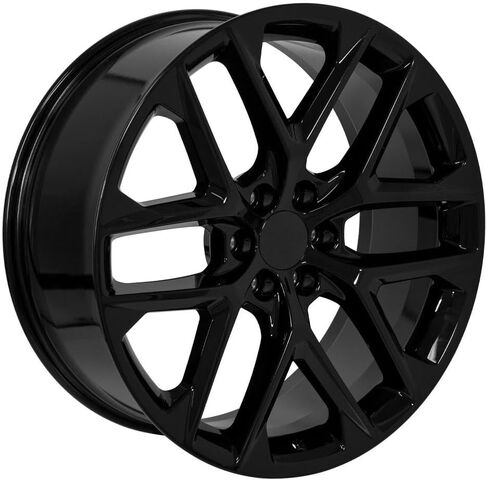 OE Wheels CV62 24 Inch Rim Fits Silverado 1500 Style 6x139.7 24x10 Gloss Black - Hollander 14078 (1) in Saudi Arabia