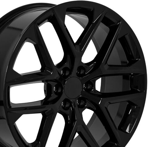 OE Wheels CV62 24 Inch Rim Fits Silverado 1500 Style 6x139.7 24x10 Gloss Black - Hollander 14078 (1) in Saudi Arabia