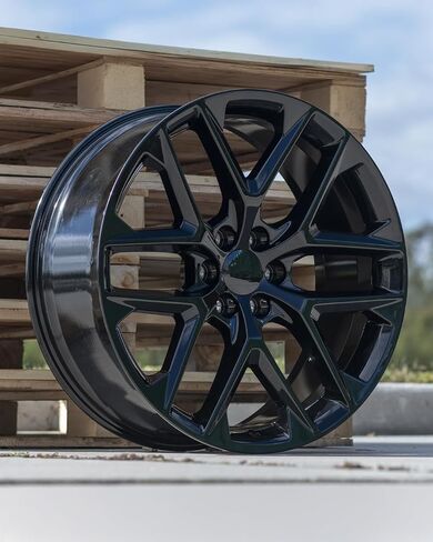 OE Wheels CV62 24 Inch Rim Fits Silverado 1500 Style 6x139.7 24x10 Gloss Black - Hollander 14078 (1) in Saudi Arabia