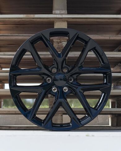 OE Wheels CV62 24 Inch Rim Fits Silverado 1500 Style 6x139.7 24x10 Gloss Black - Hollander 14078 (1) in Saudi Arabia